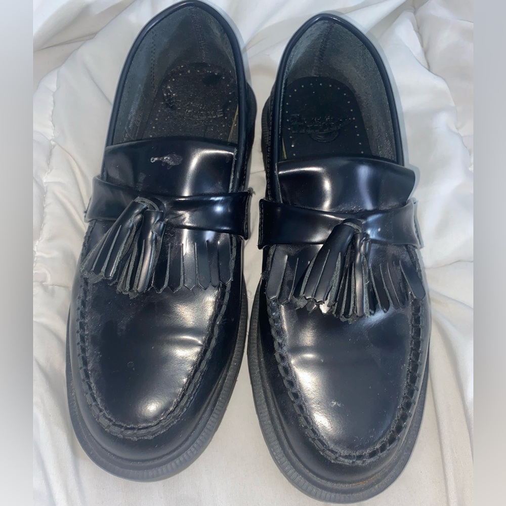 Dr.Martens Adrian smooth black leather tassel shoes